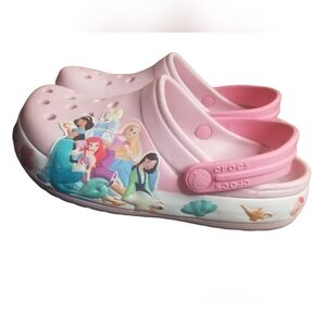 Pink Disney princess crocs